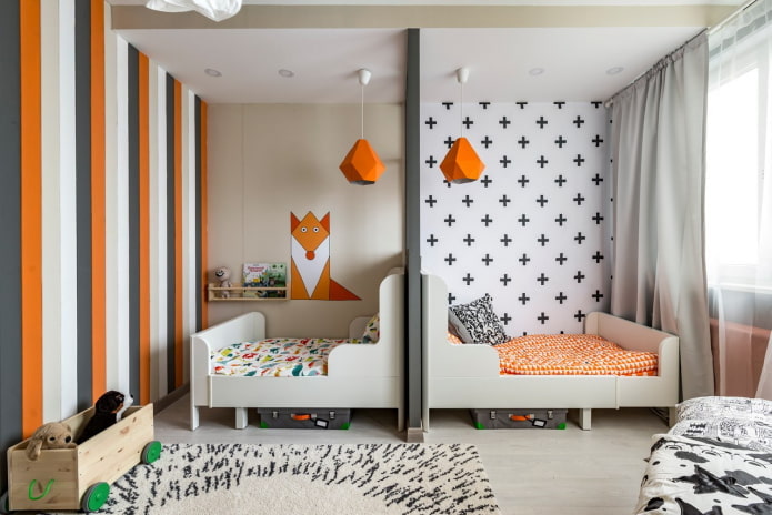 Conception d'une chambre d'enfant rectangulaire