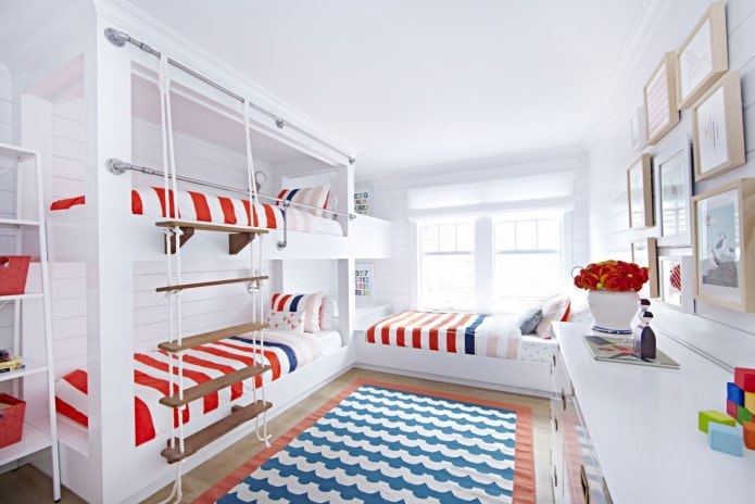 Conception de chambre pour trois enfants