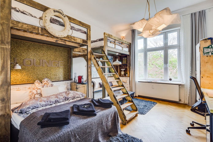 Intérieur de chambre pour trois garçons