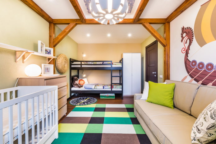 Aménagement d'une chambre pour trois enfants d'âges différents
