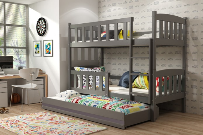 agencement d'une chambre pour trois enfants