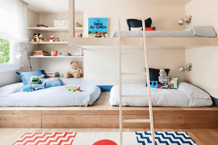 Aménagement d'une chambre pour trois enfants