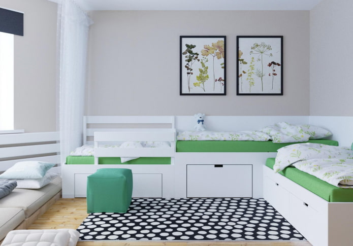 Aménagement d'une chambre pour trois enfants d'âges différents