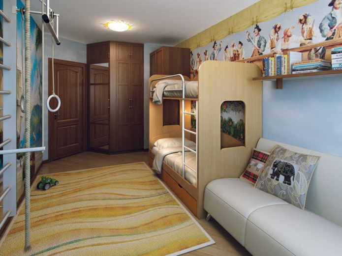 Aménagement d'une chambre pour trois enfants d'âges différents