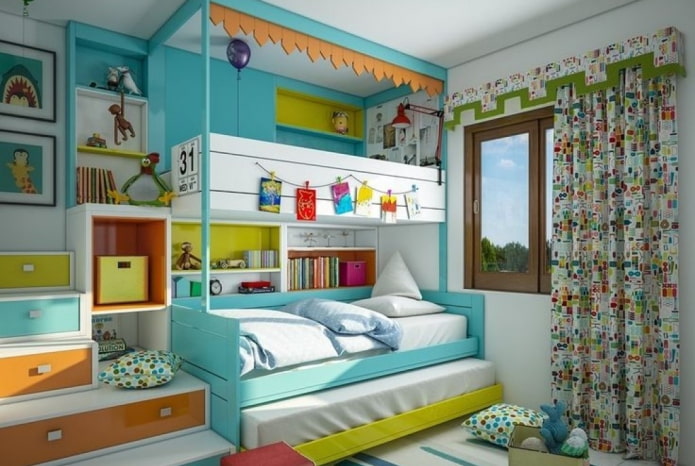Aménagement d'une chambre pour trois enfants de sexes différents