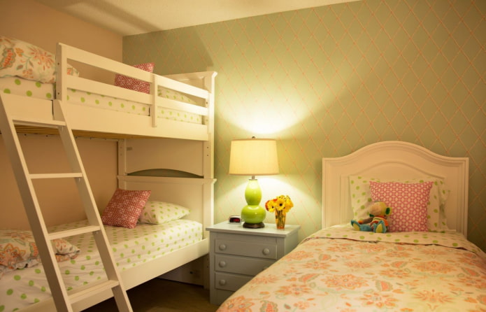 Éclairage dans une chambre pour trois enfants