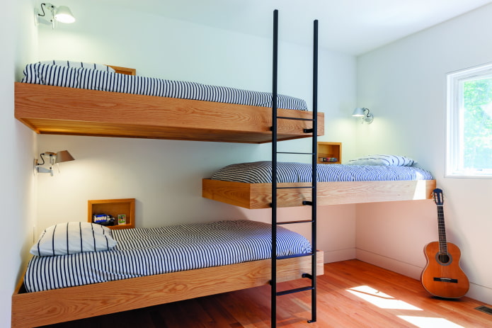 Intérieur de chambre pour trois garçons