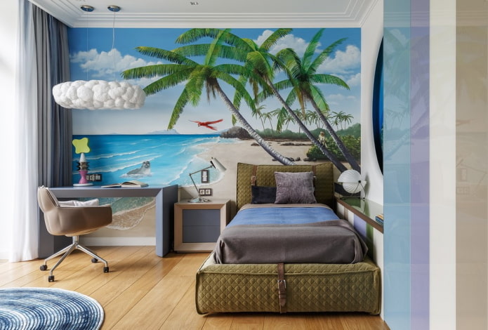 décoration d'une chambre d'enfant de style marin