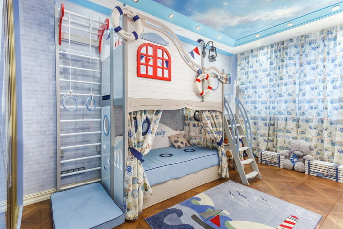 meubles à l'intérieur de Chambre d'enfant de style marin