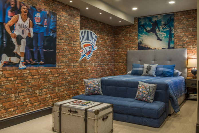 Intérieur d'une chambre d'adolescent de style loft