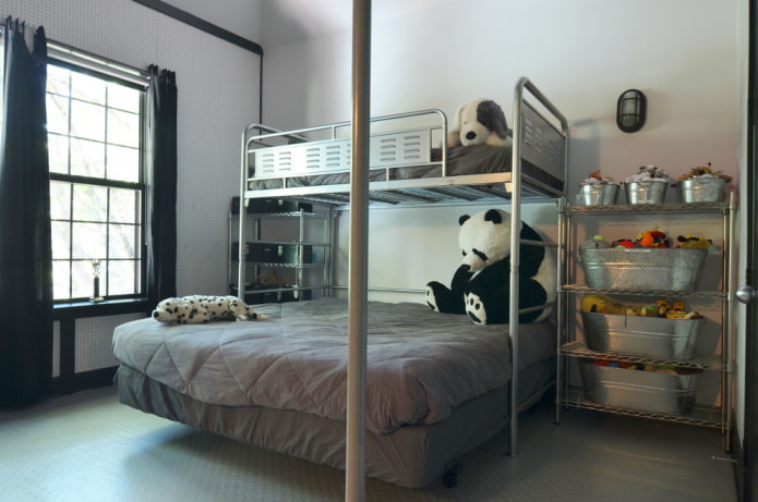 Intérieur d'une chambre de garçon de style loft