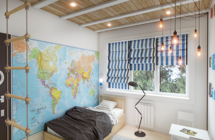 Conception d'éclairage dans l'intérieur d'une chambre d'enfant de style urbain