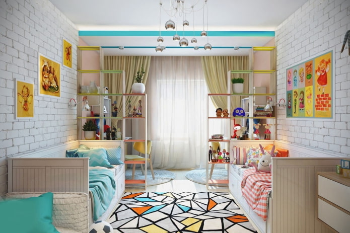 Schéma de couleurs d'une chambre d'enfant de style industriel