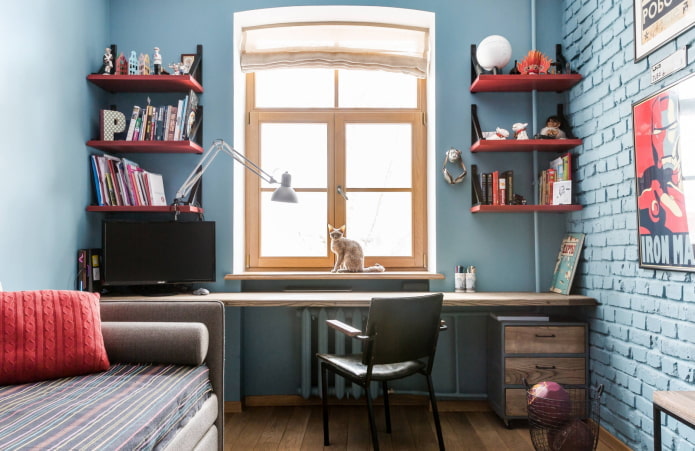 Schéma de couleurs d'une chambre d'enfant de style industriel