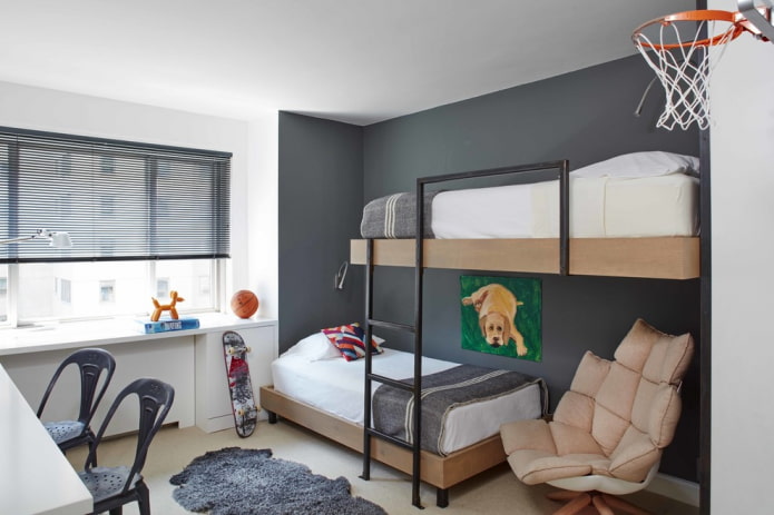 Modèle de lit superposé dans une chambre d'adolescent