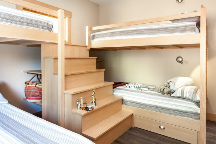 modèle à deux niveaux avec échelle dans la chambre de bébé