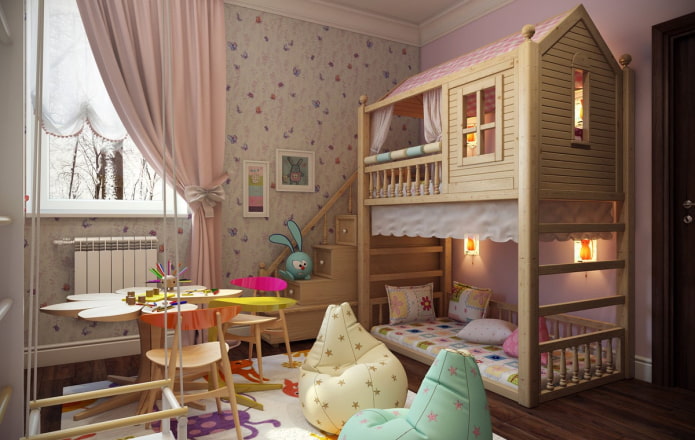 Modèle à deux niveaux dans la chambre des filles