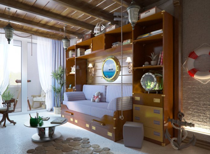 Couleurs d'une chambre d'enfant de style marin