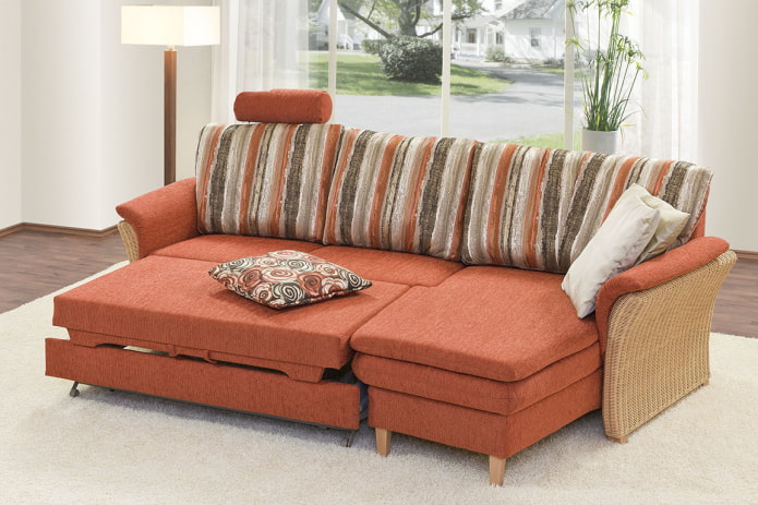 Canapé pliant avec revêtement intérieur en tissu