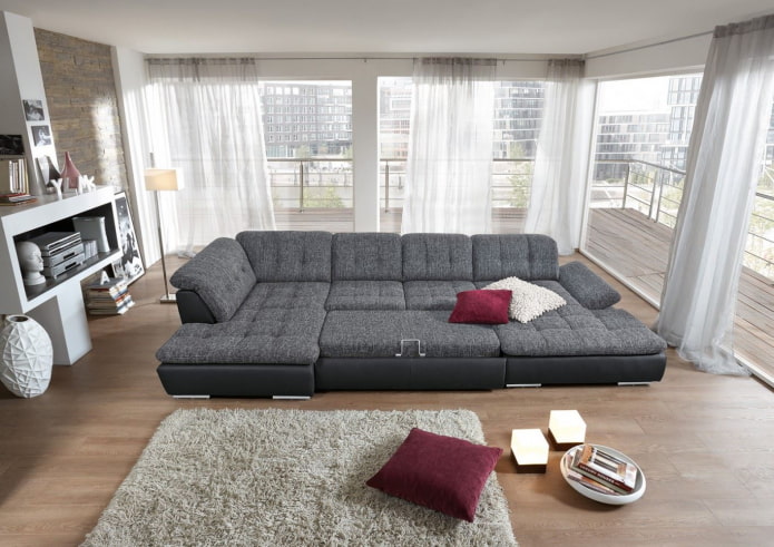 canapé pliant avec dossier souple à l'intérieur