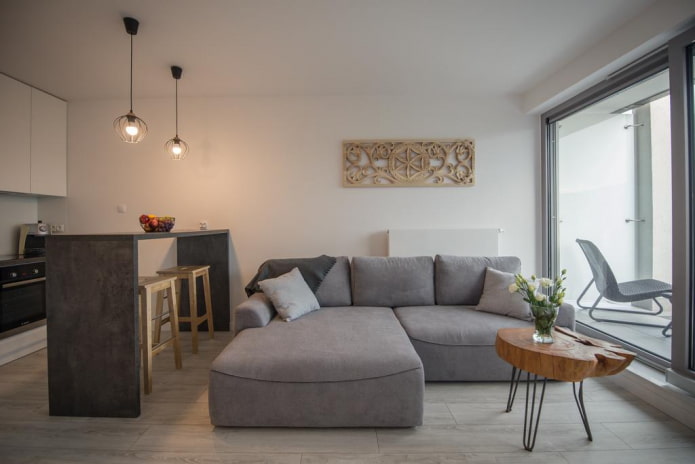 Modèle de canapé avec ottoman à l'intérieur