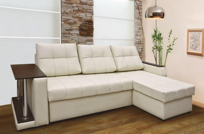 Modèle de canapé avec un pouf à l'intérieur