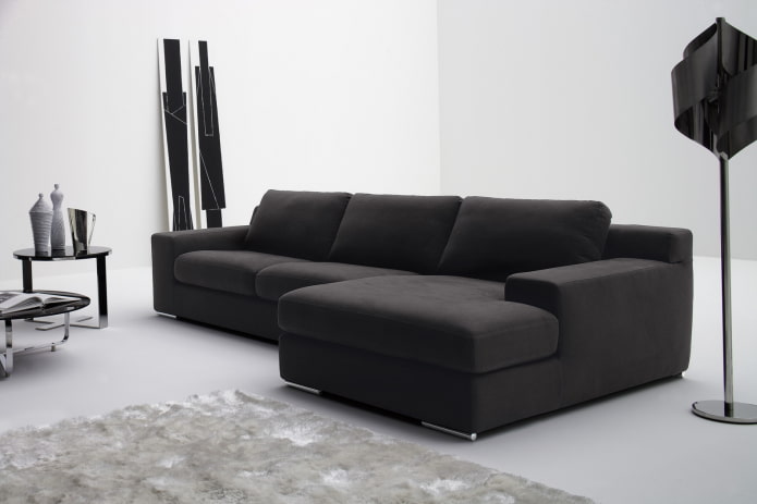 modèle de canapé avec ottoman dans un style minimaliste