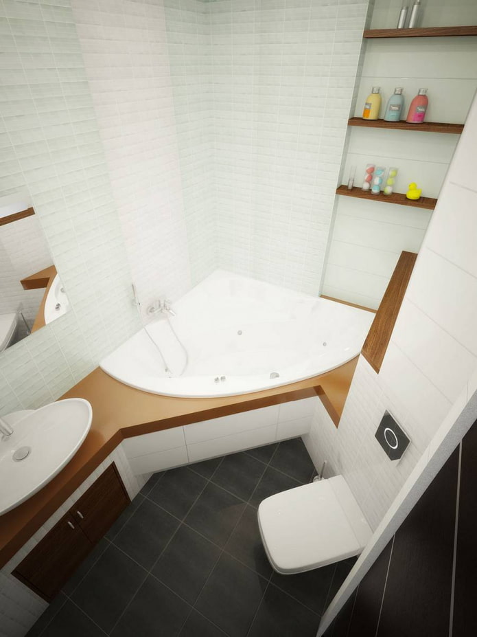 Toilettes en angle