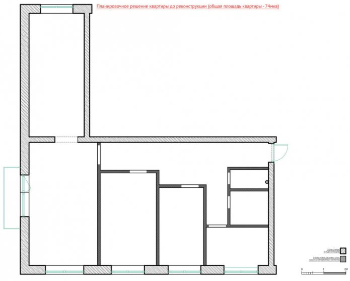 Schéma d'un appartement de 4 pièces