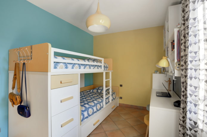 intérieur d'une chambre pour deux enfants