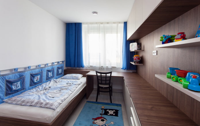 Conception d'une chambre d'enfant rectangulaire