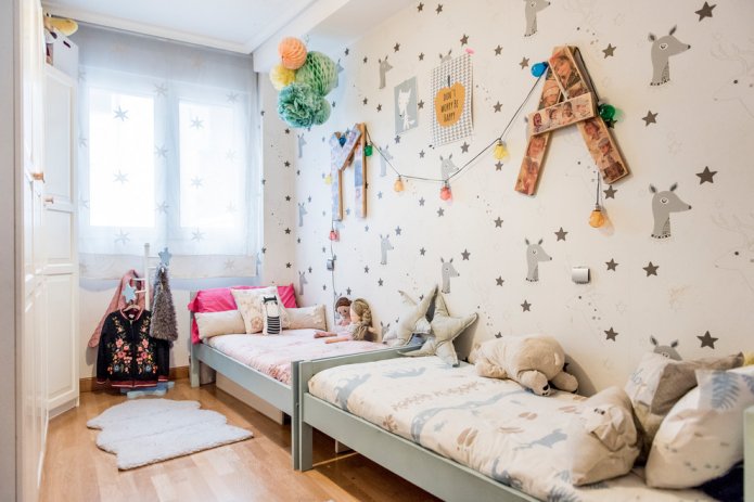 chambre de 9 mètres carrés pour deux enfants