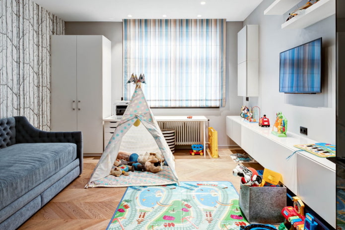 tente dans la chambre d'enfant