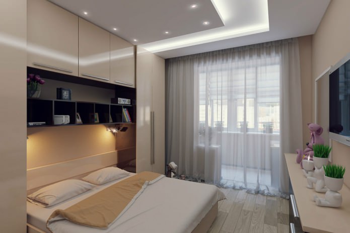 chambre dans un appartement de deux pièces de 50 m².