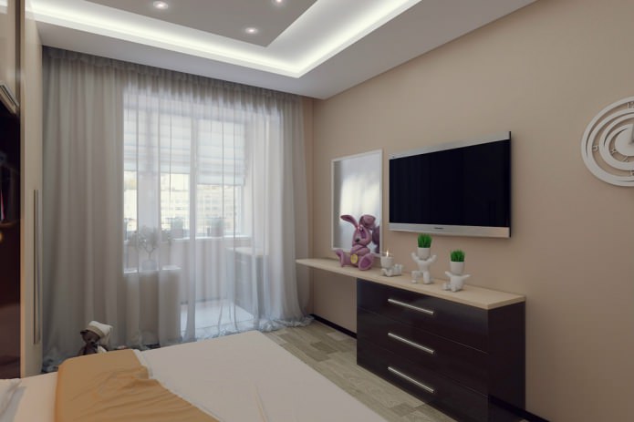 chambre dans un appartement de deux pièces de 50 m².