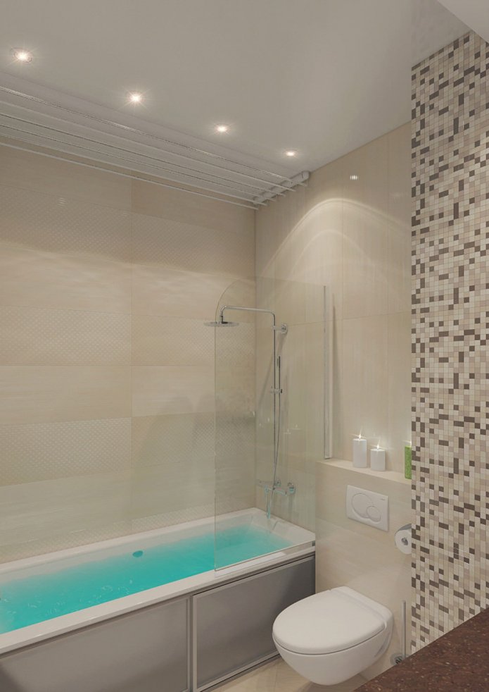 salle de bain dans un appartement de deux pièces de 50 m².