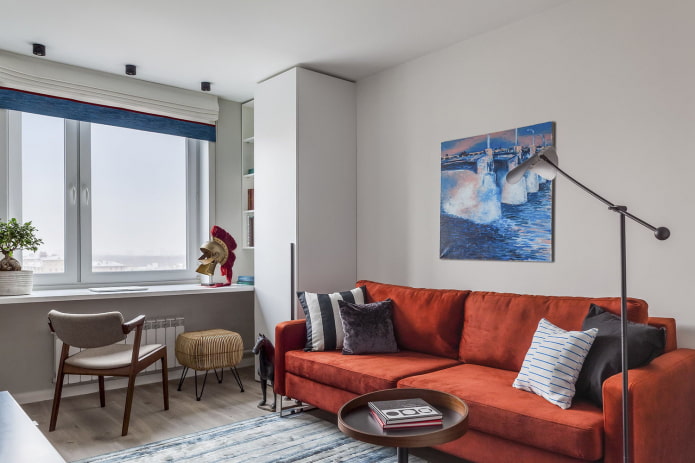 Aménagement d'un salon dans un appartement de 2 pièces