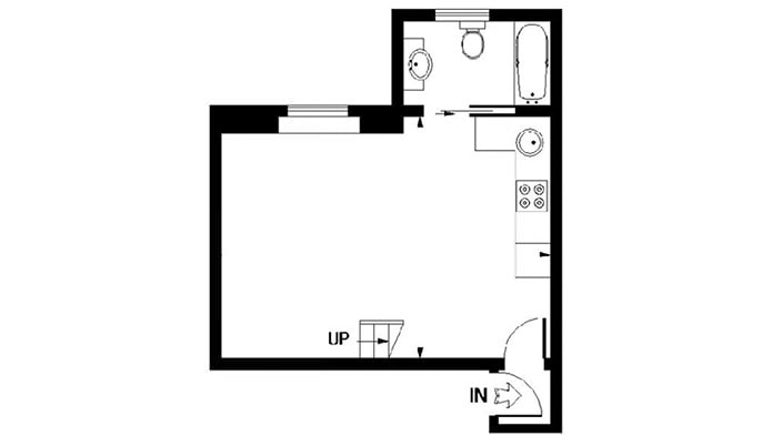 aménagement d'un studio avec un deuxième étage