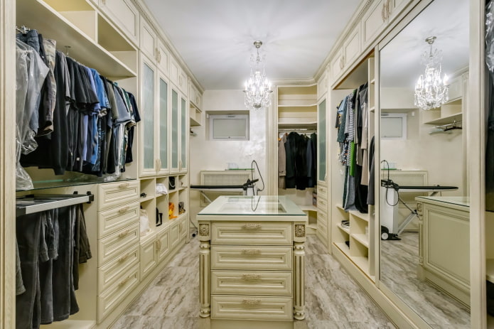 dressing in the dressing room interior