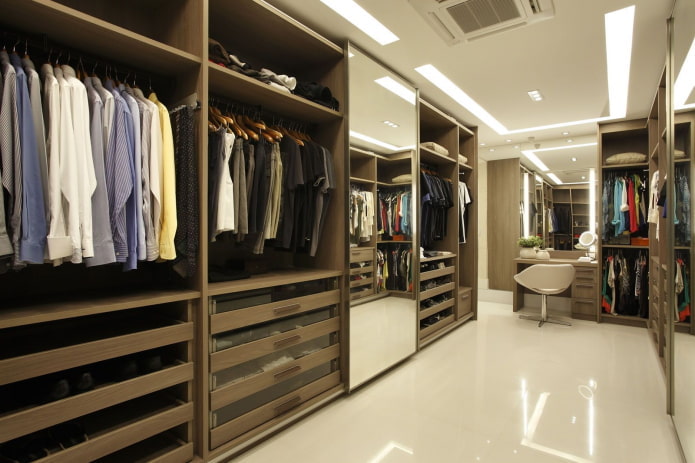 dressing in the dressing room interior