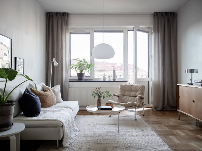 Salon carré de 16 m²