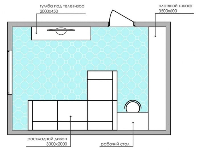 plan d'entrée avec un canapé d'angle