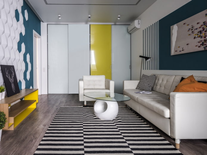 Mur d'accent dans le salon
