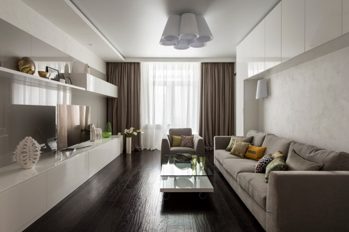 Salon de 18 m² de style moderne