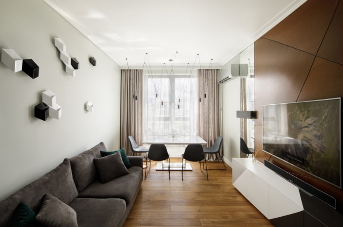 Salon de 18 m² de style moderne