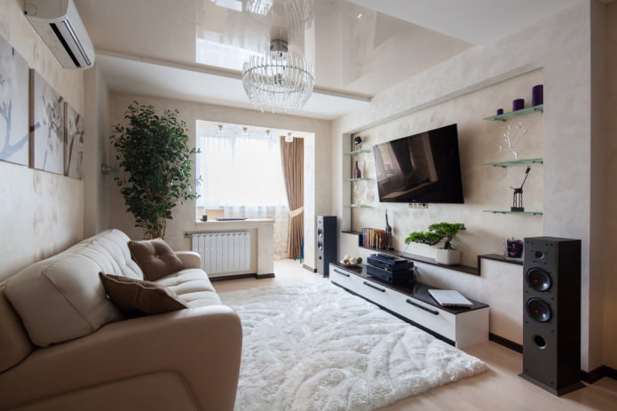 salon de 18 m² avec balcon