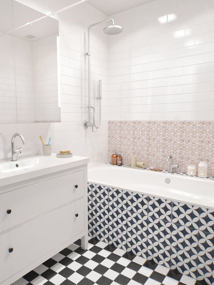 salle de bain dans le projet de conception d'un appartement de 100 m².