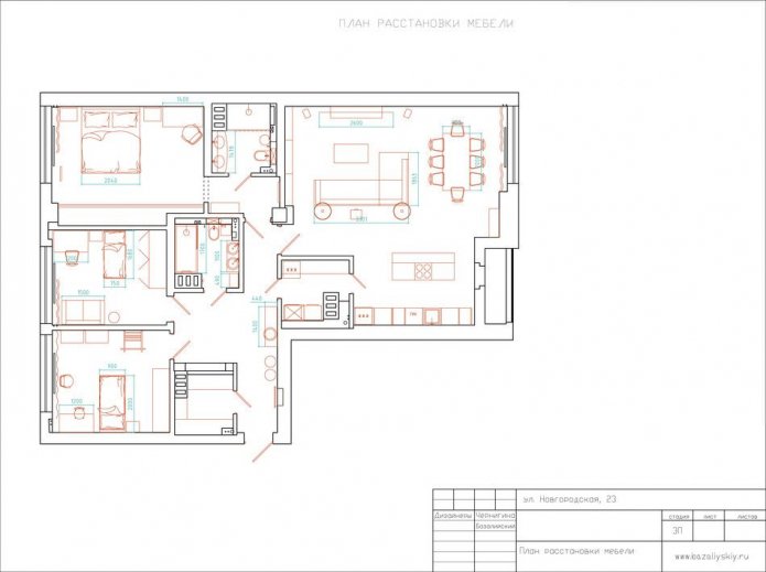 plan d'appartement 145 m².