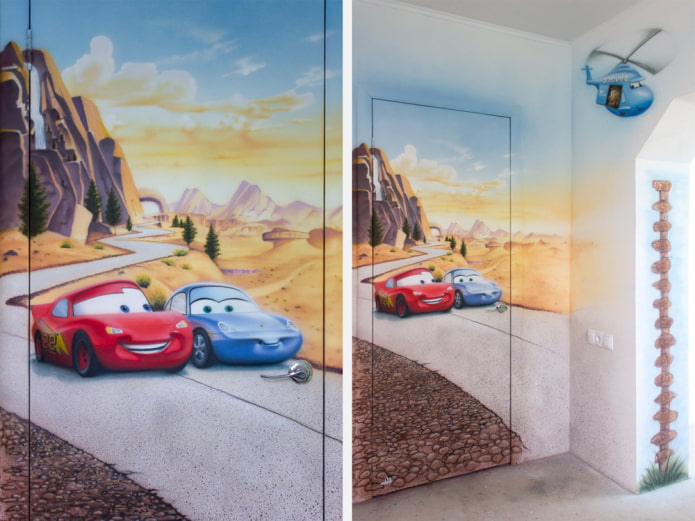 Papier peint photo sur la porte
