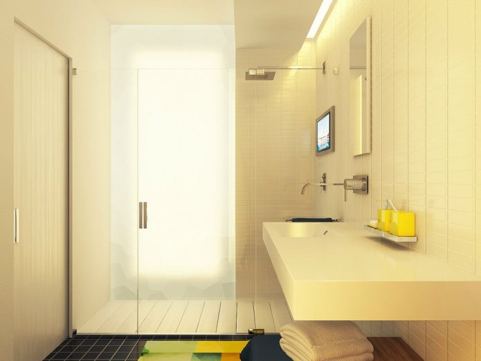 salle de bain dans le projet de conception d'un studio de 29 m².
